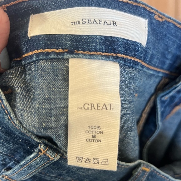 The GREAT the seafair jean, high waist wide leg - blue grass wash Size 28 - Picture 12 of 13